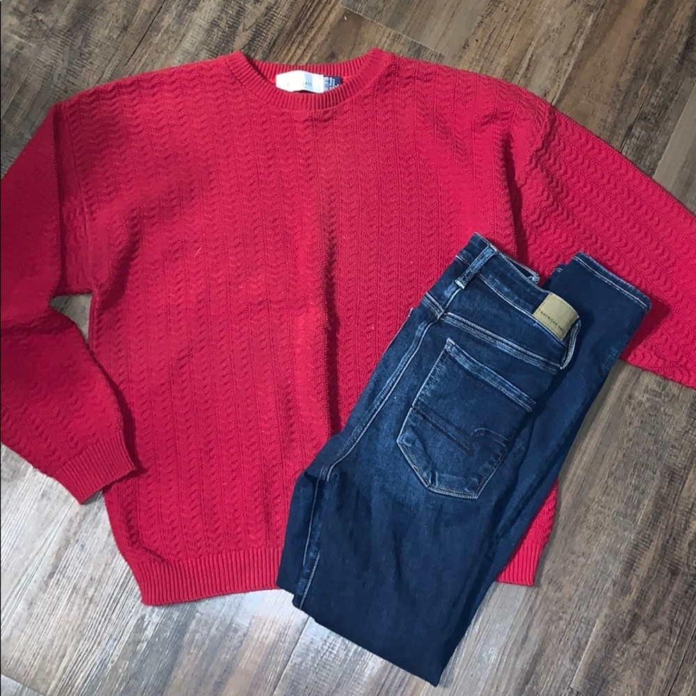 Bill Blass Vintage Knit Red Sweater